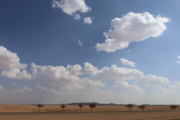 Beautiful blue Sky  White clouds  Panoramic scene view Cloudy - natural background