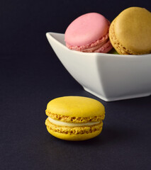 colorful macaroons on a plate