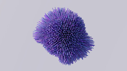 Purple and blue deformed sphere. Abstract illustration, 3d render.