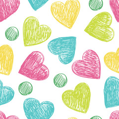 Hearts seamless background