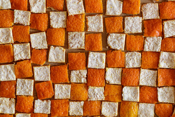 background with orange peel squares