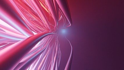 Neural fibers, 3D rendering, multicolored glowing hair in space. Background, abstraction, large number of appendages