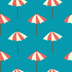 Obraz premium Seamless pattern with a marine theme on a blue background.