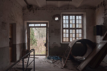 Abandoned haunted distillery next to an old palace in Poland 