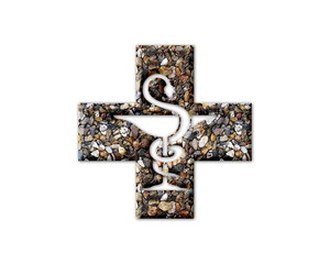 Caduceus Pharmacy Pharmacist Stones Icon Logo Symbol illustration