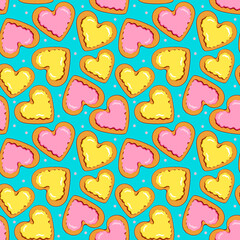 Little gingerbread on blue