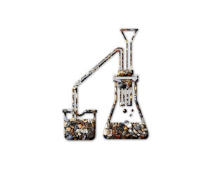 Fototapeta na wymiar Distiller Moonshine distill Stones Icon Logo Symbol illustration