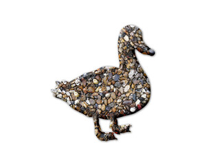 Fototapeta na wymiar Duck Bird Stones Icon Logo Symbol illustration