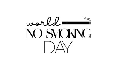 No Smoking Day. Brush calligraphy style vector template design for banner, card, poster, background.