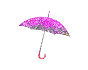 Umbrella Pink Colorful Glitters Icon Logo Symbol illustration