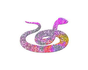 Obraz premium Snake Pink Colorful Glitters Icon Logo Symbol illustration