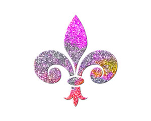 Fleur de lis, Christianity Pink Colorful Glitters Icon Logo Symbol illustration