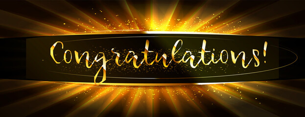 Congratulations Banner With Golden Confett