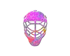 Hockey goalie mask Pink Colorful Glitters Icon Logo Symbol illustration