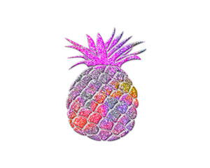 Pineapple Fruit Pink Colorful Glitters Icon Logo Symbol illustration