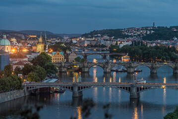 Fototapeta na wymiar Prague city night view