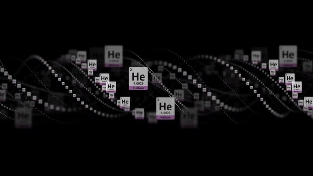 HELIUM Molecule Symbol, Chemistry Periodic Table, Animation, Background, Rendering, Loop

