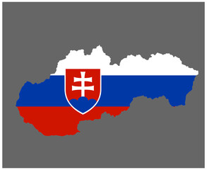 Slovakia Flag National Europe Emblem Map Icon Vector Illustration Abstract Design Element