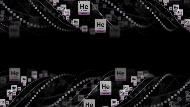 HELIUM Molecule Symbol, Chemistry Periodic Table, Animation, Background, Rendering, Loop
