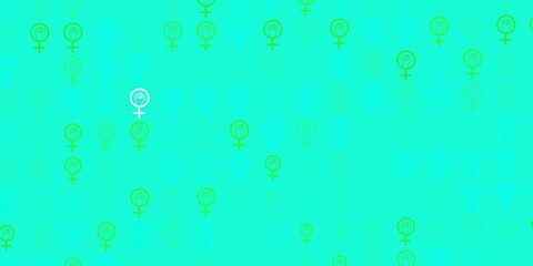 Light Green vector template with businesswoman signs.