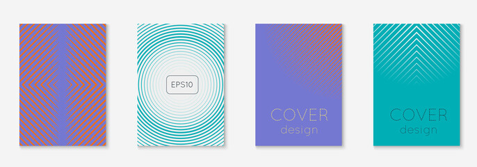 Set brochure as minimalist trendy cover. Line geometric element.