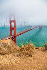 Golden Gate Bridge on a foggy day, San Framcisco - California.