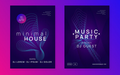 Neon club flyer. Electro dance music. Trance party dj. Electroni
