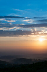 Fototapeta premium Colorful view of twilight sunrise evening sunset evening sky and beautiful clouds