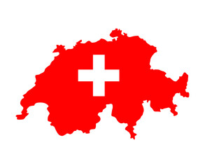 Switzerland Flag National Europe Emblem Map Icon Vector Illustration Abstract Design Element