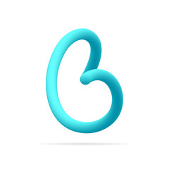 6 number blue logo. Line style pure water vector typography for save water identity, ecology graphic resources, clean corporate  labels and more