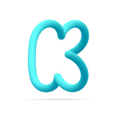 K letter blue logo. Line style pure water vector typography for save water identity, ecology graphic resources, clean corporate  labels and more