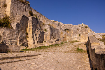 Naklejka premium The historic village of Gravina in Puglia with its famous aqueduct bridge - travel photography
