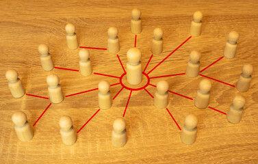 Obraz premium Business not teamwork concept. The boss stood to order his followers to work tirelessly.