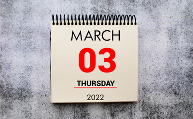 Obraz premium March 3 Calendar. Part of a set, business concept