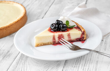 Traditional cheesecake wedge