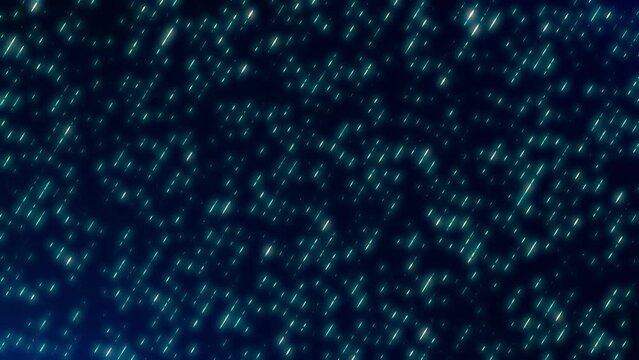 Blue Glitter in Motion: 3D Meteor Star Rain Seamless Loop