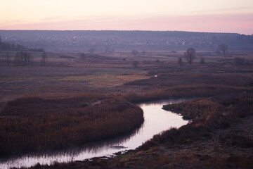 sunrise over the river