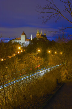 Cathedral on the hill, Prague Castle at dusk