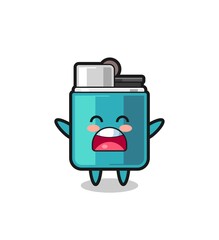 cute lighter mascot with a yawn expression