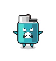 wrathful expression of the lighter mascot character