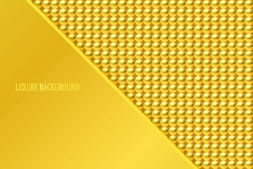 Golden luxury background with golden beads. Vector illustration.