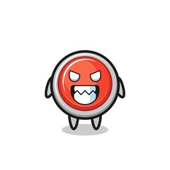 evil expression of the emergency panic button cute mascot character