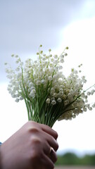 bouquet of flowers in hands