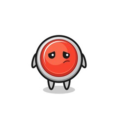 the lazy gesture of emergency panic button cartoon character
