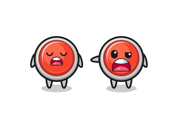 illustration of the argue between two cute emergency panic button characters