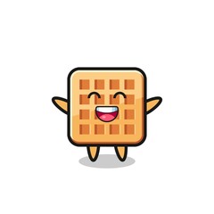happy baby waffle cartoon character