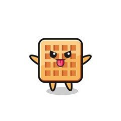 naughty waffle character in mocking pose