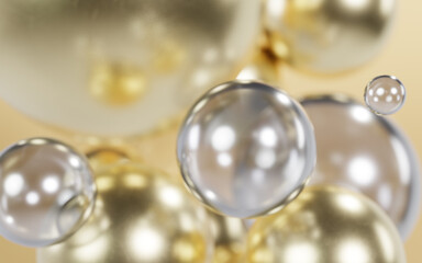 Abstract bubbles Background, 3D illustration, colorful background, 3d illustration of transparent bubbles