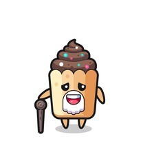cute cupcake grandpa is holding a stick