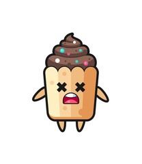 the dead cupcake mascot character